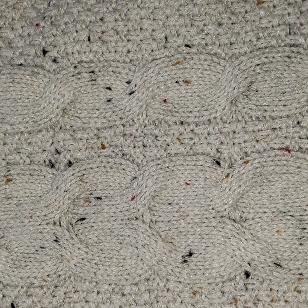 Old Navy off white & confetti cable knit sweater - Picture 4 of 8